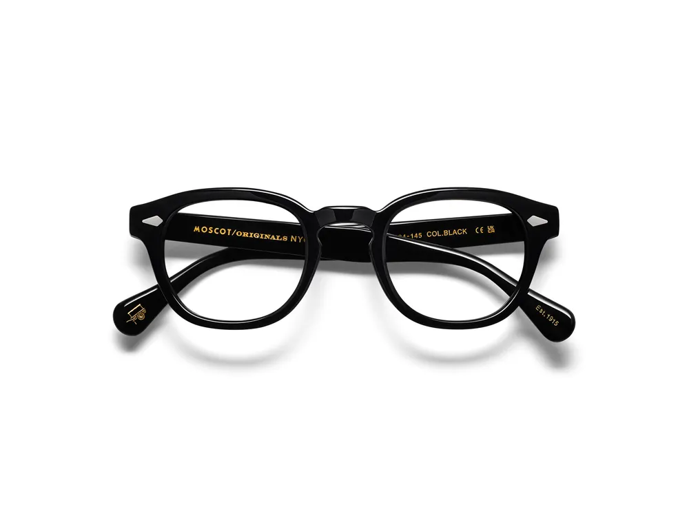 Monture Lemtosh de Moscot, noire, vue de face sur fond blanc