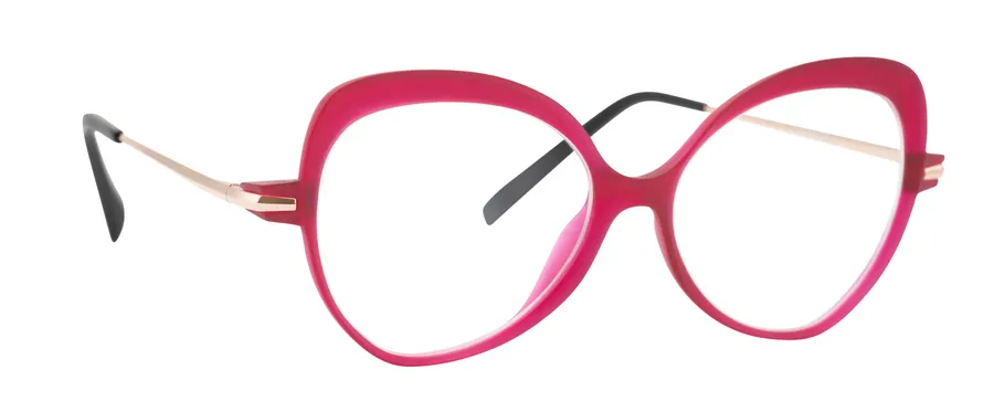 Monture optique colorée VM L'Atelier, détail de la branche et de la construction métallique